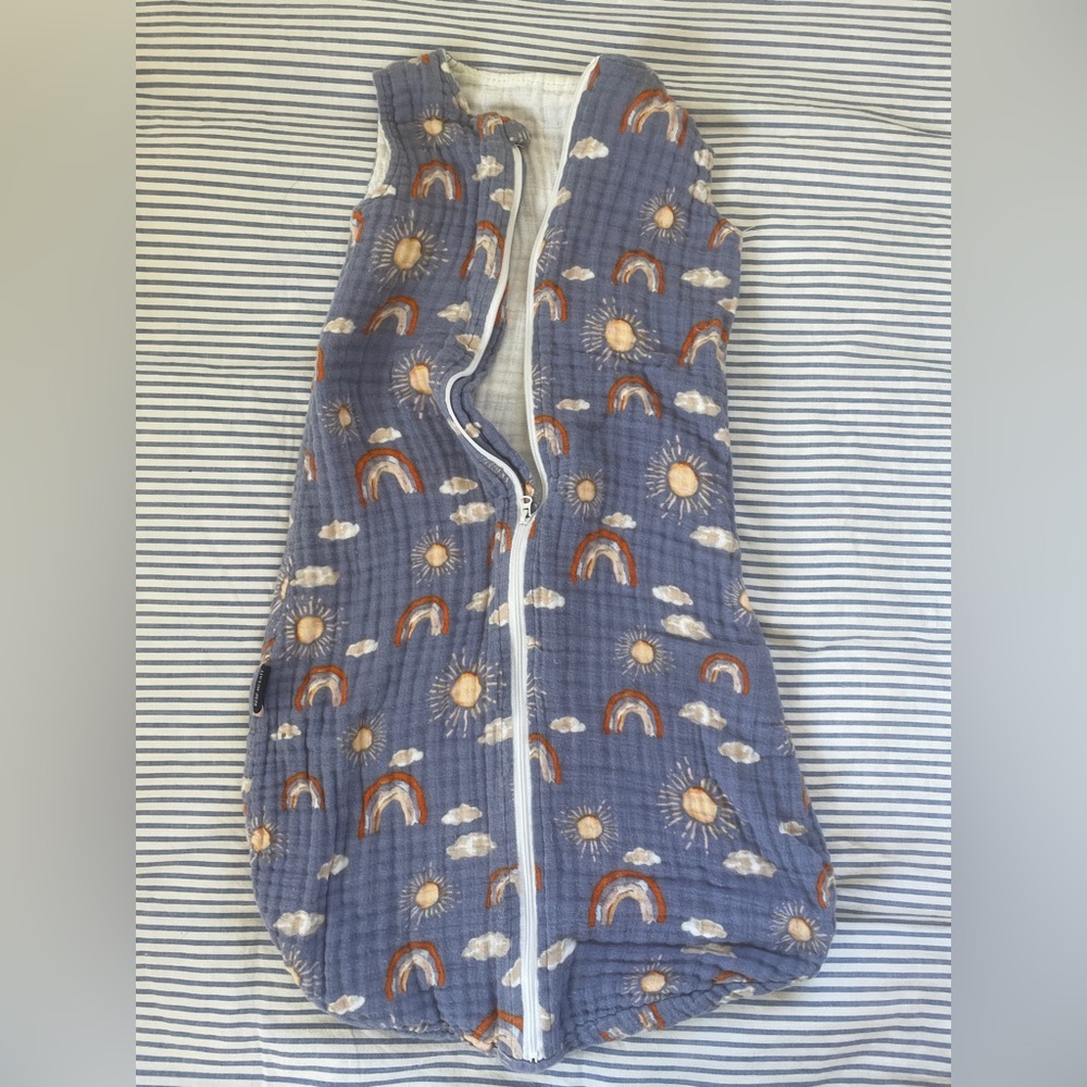 Bebe Au Lait Rainbow pattern muslin sleep sack